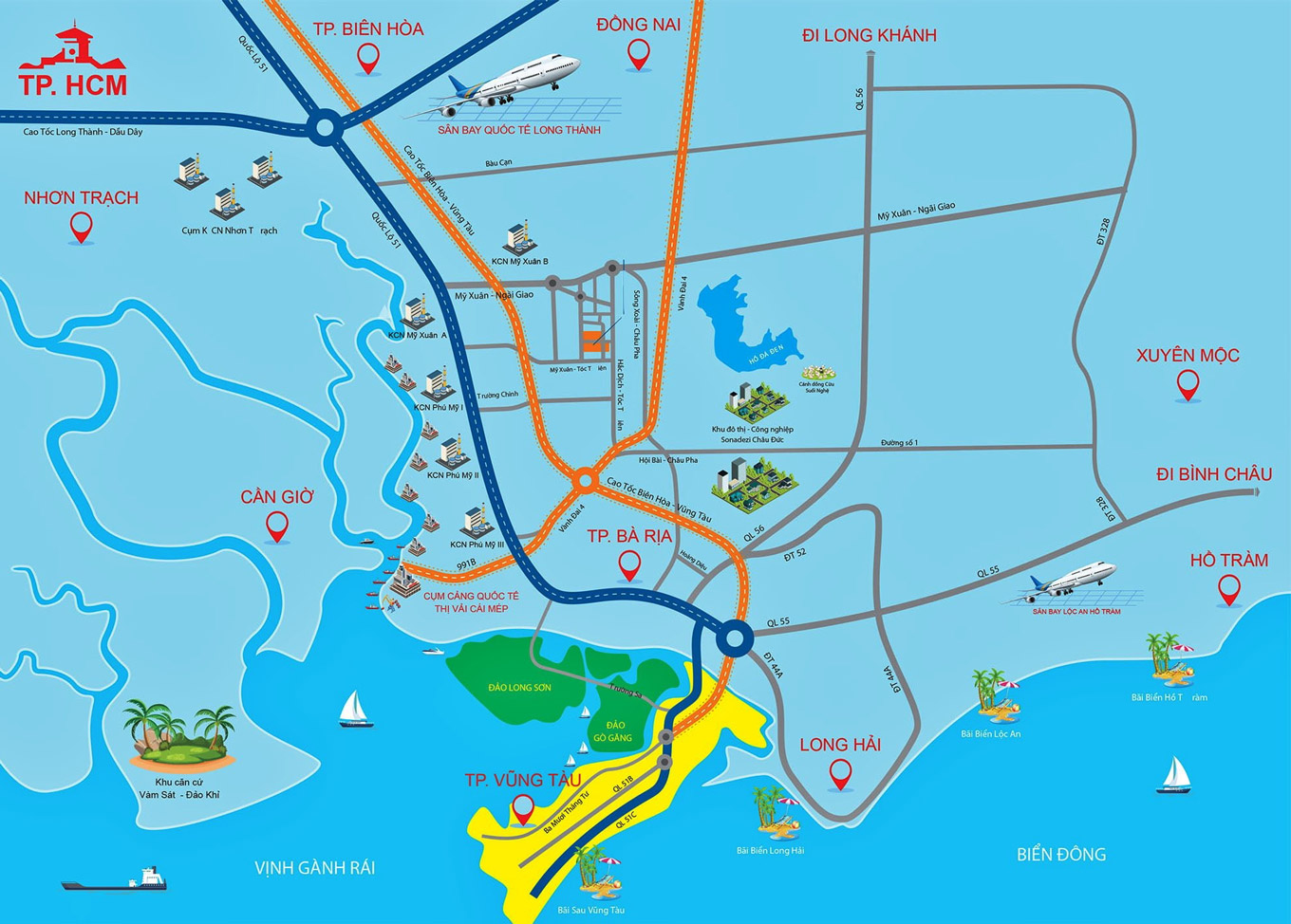Quy hoạch tuyến cao tốc Biên Hòa - Vũng Tàu và vành đai 4